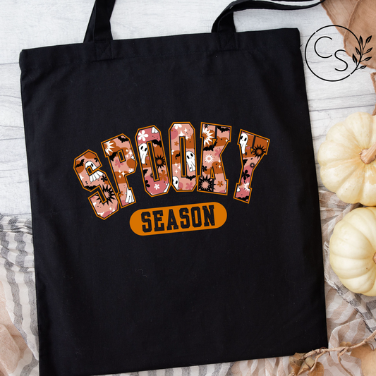 Retro SPOOKY Tote Bag - Black