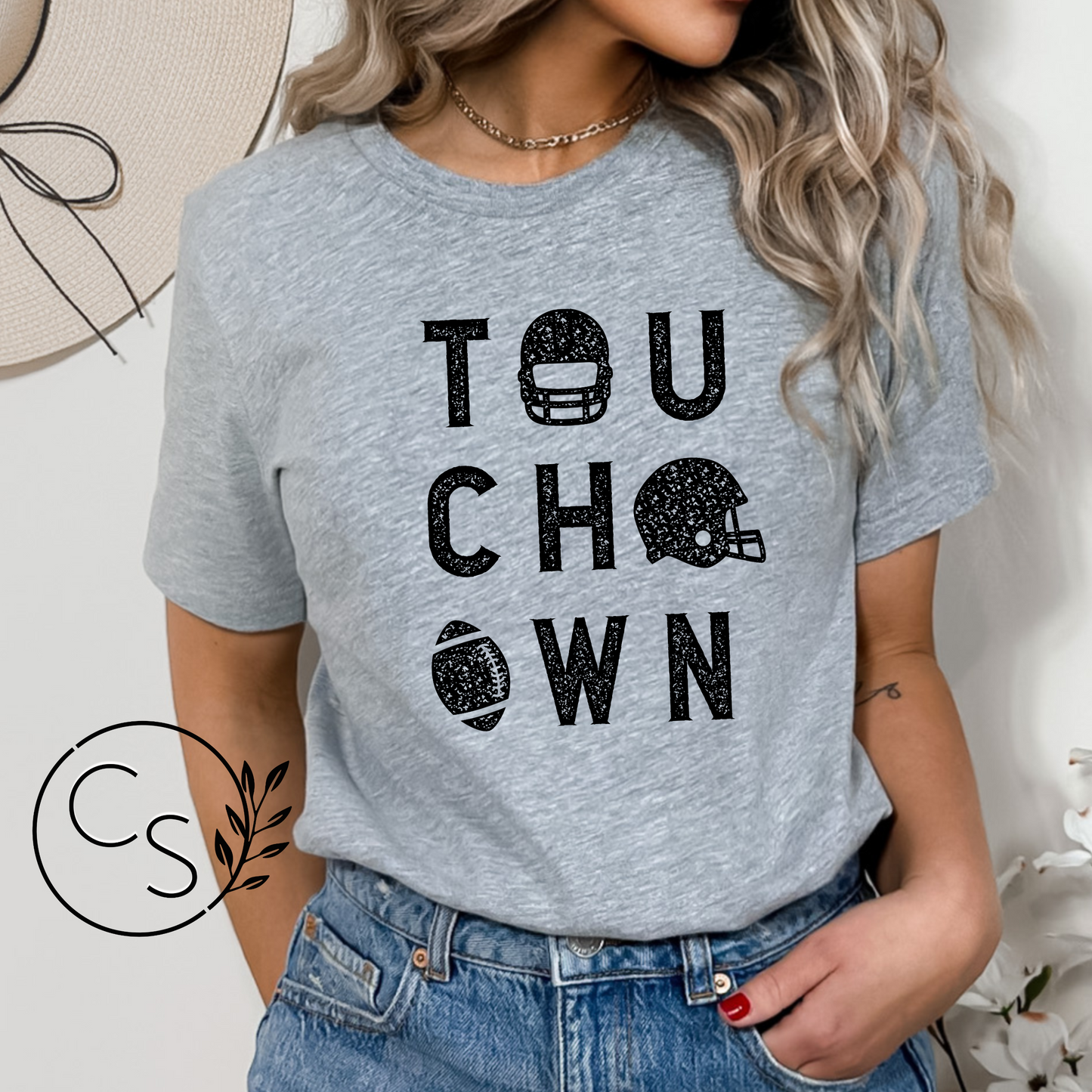 Touchdown Tee (black graphic and two color options)