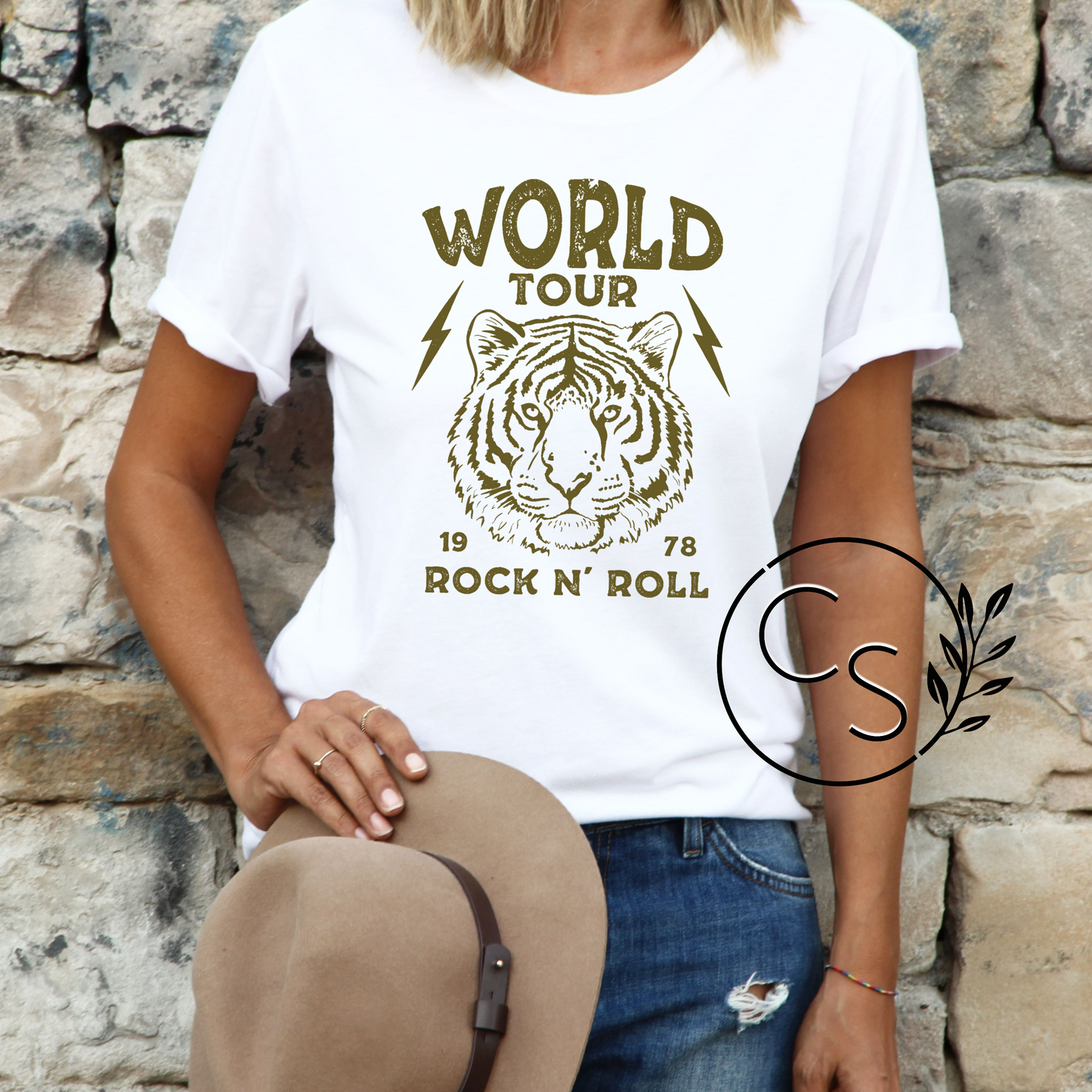 World Tour - Rock N' Roll Tee (olive graphic)