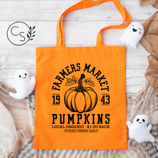 Farmers Market Pumpkins Tote Bag - Orange