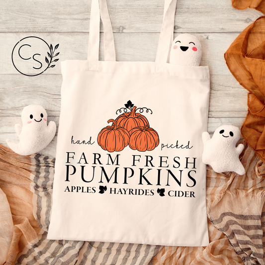 Farm Fresh Pumpkins Tote Bag - Natural