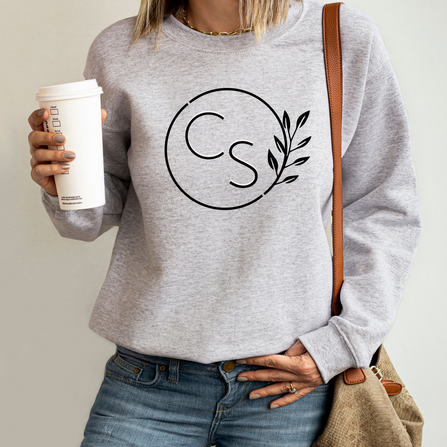 Crossfire Sage Circle Logo Light Grey Crew