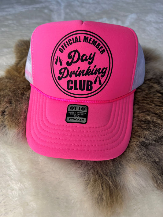 Day Drinking Club- Pink Trucker Hat