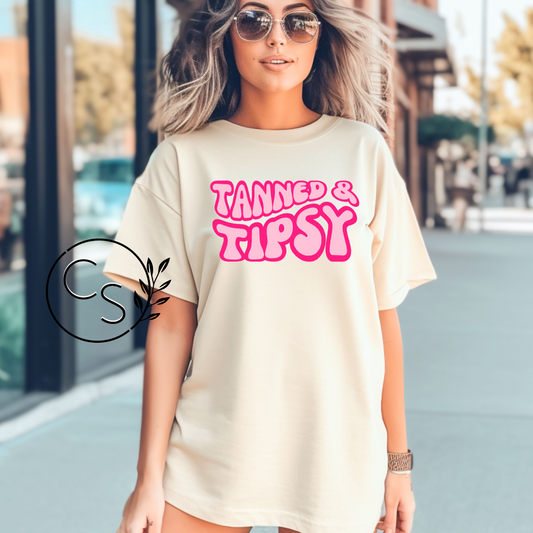 Tanned and Tipsy Tee (4 color options)