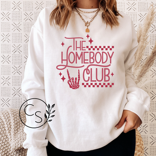 The Homebody Club Crew (red graphic)