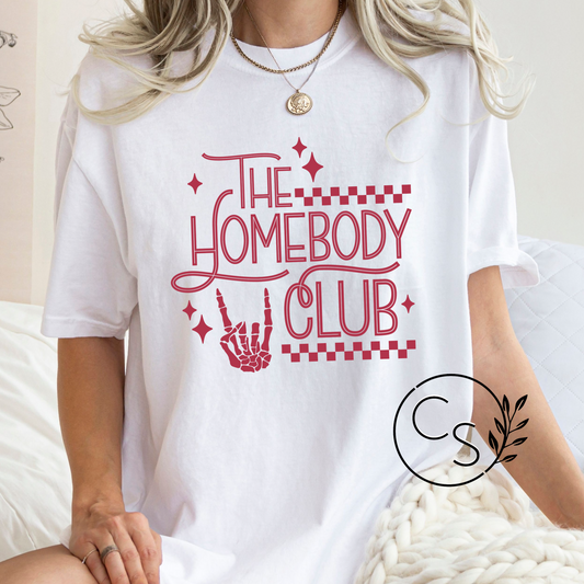 The Homebody Club Tee (red graphic)