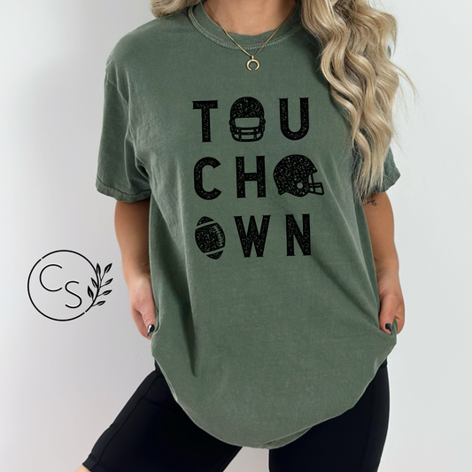 Touchdown Tee (black graphic and two color options)