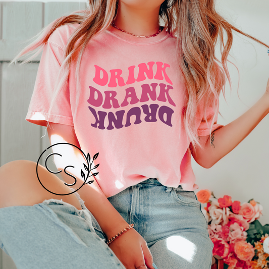 Drink Drank Drunk Tee (3 color options)