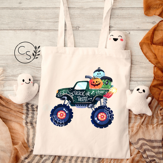 Monster Truck Tote Bag - Natural