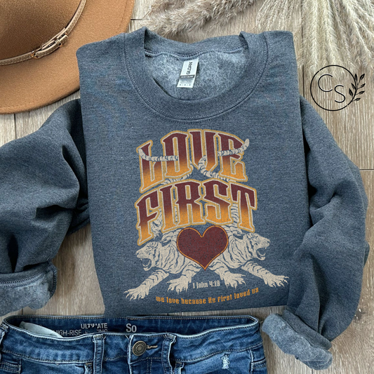 Love First Light Tigers Crew (4 color options)