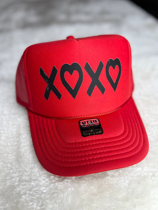 Black XOXO Trucker Hat