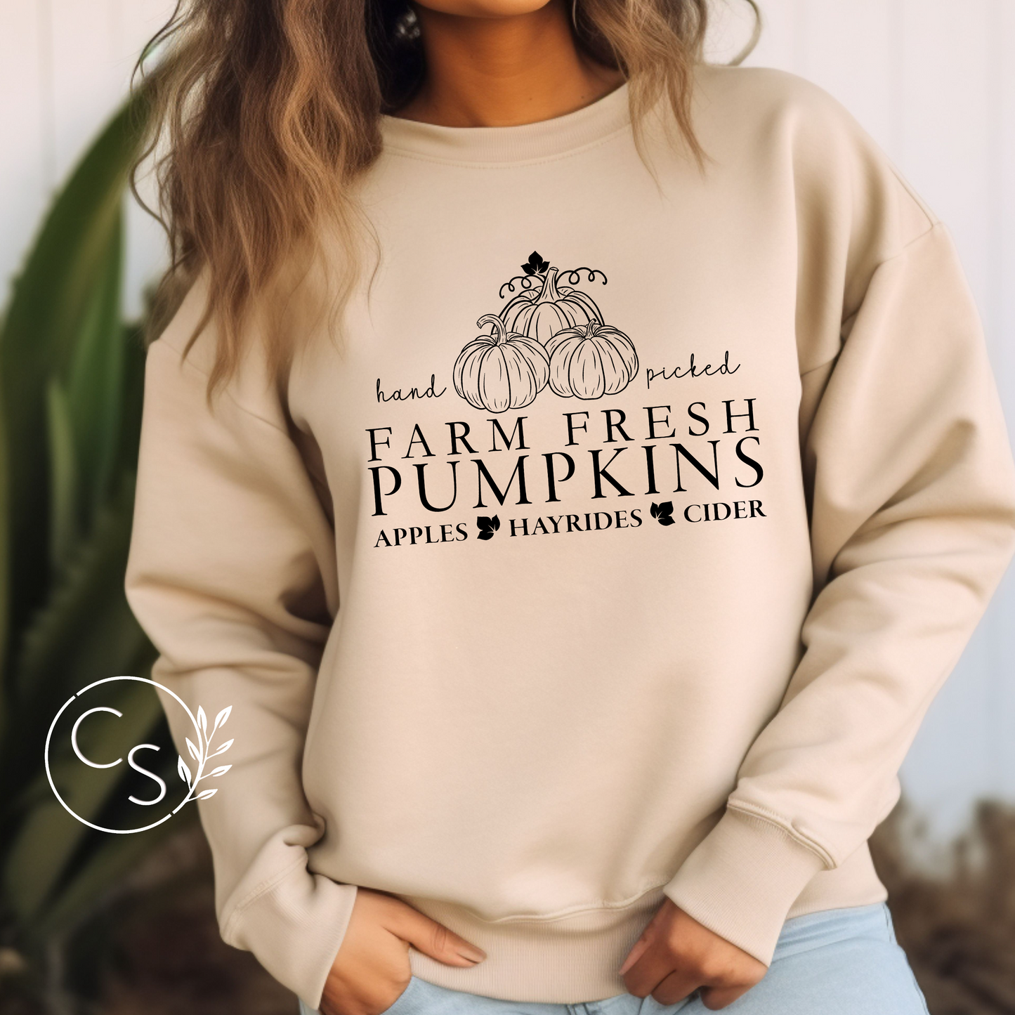 Farm Fresh Pumpkins Crew (black graphic)