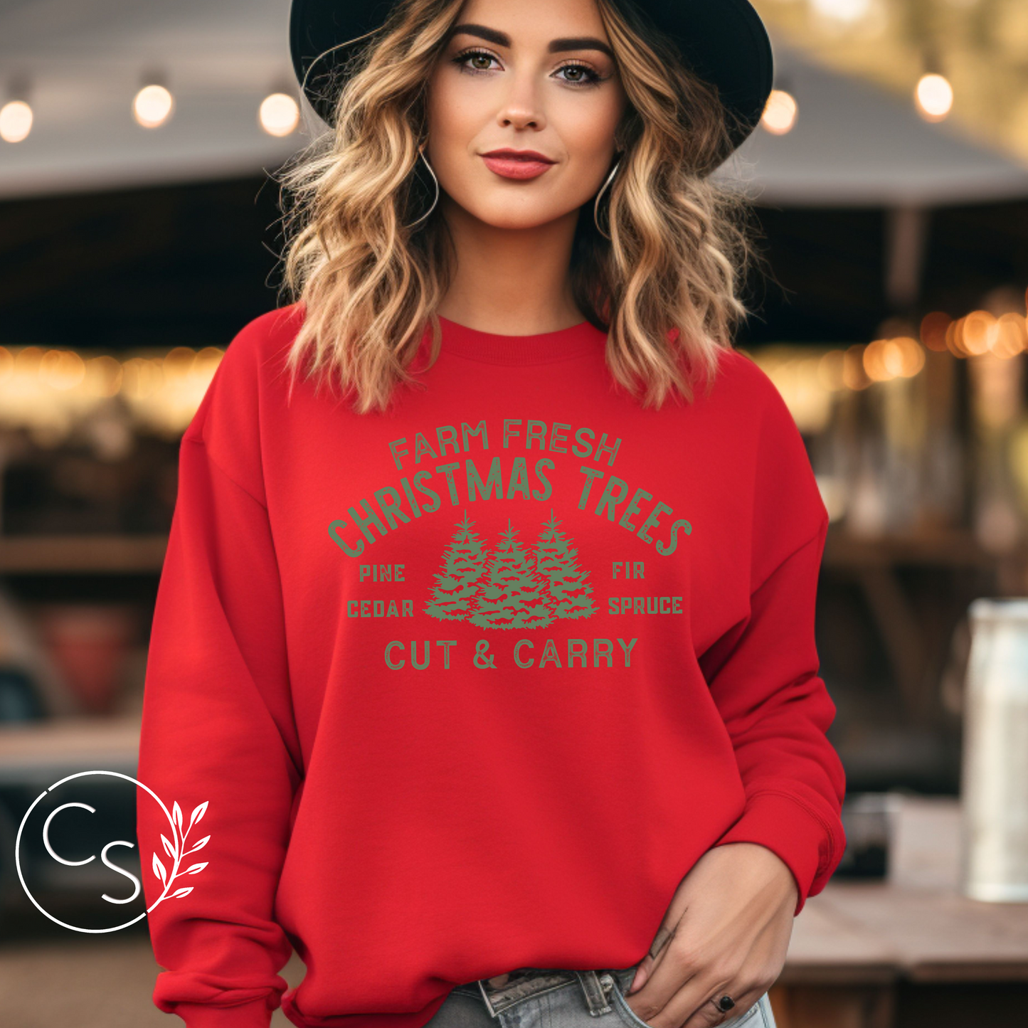 Green Farm Fresh Trees Crew (4 color options)