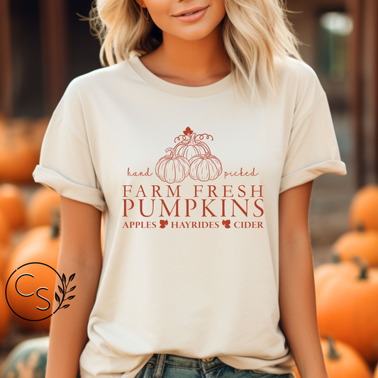 Farmers Market Pumpkins Tee (orange graphic)