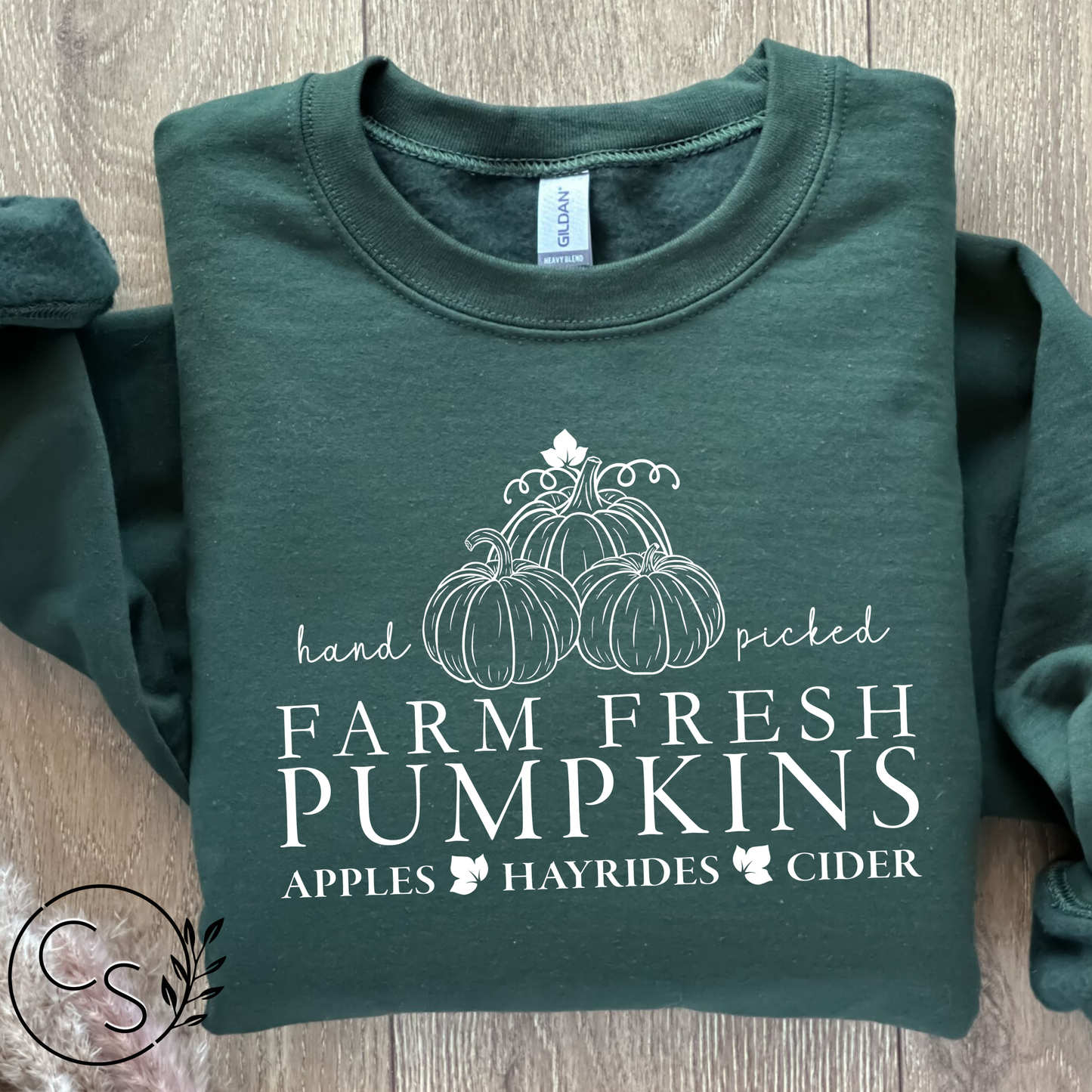 Farm Fresh Pumpkins Crew (white graphic and 2 sweatshirt color options)