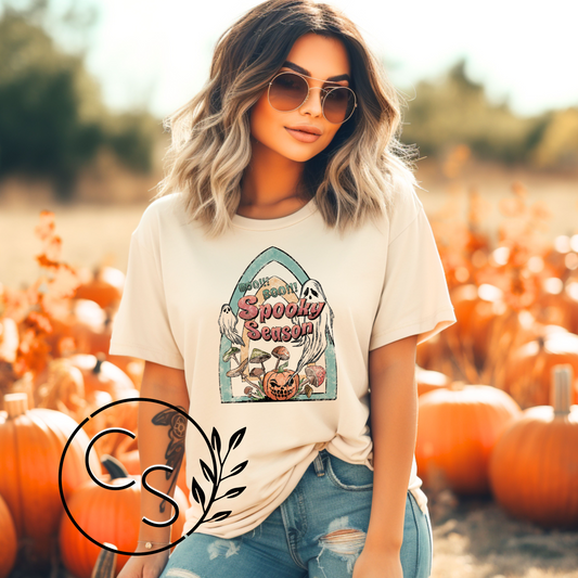 Spooky Season with Teal Border Tee