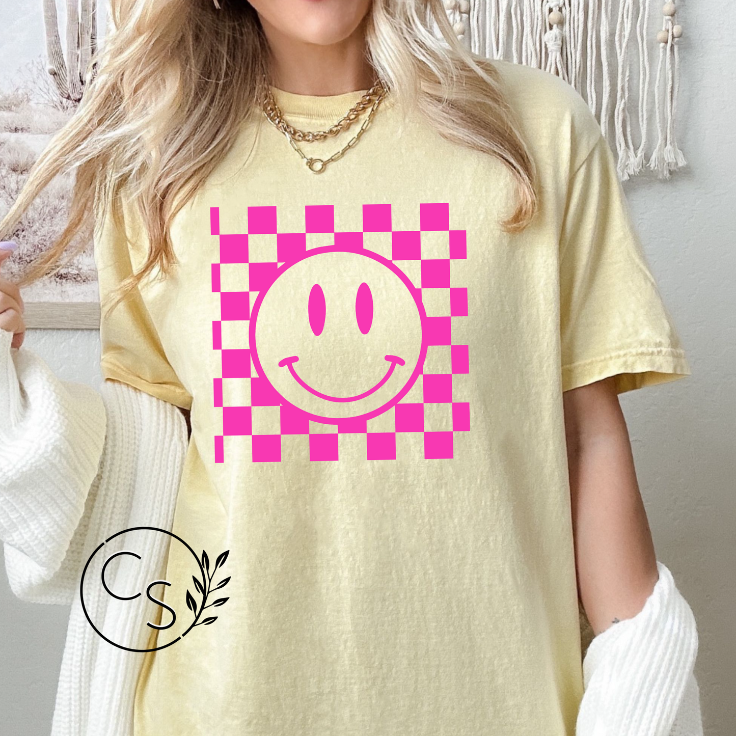 Hot Pink Smiley Tee (3 color options)