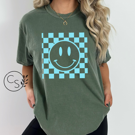 Blue Smiley Face Tee (2 color options)