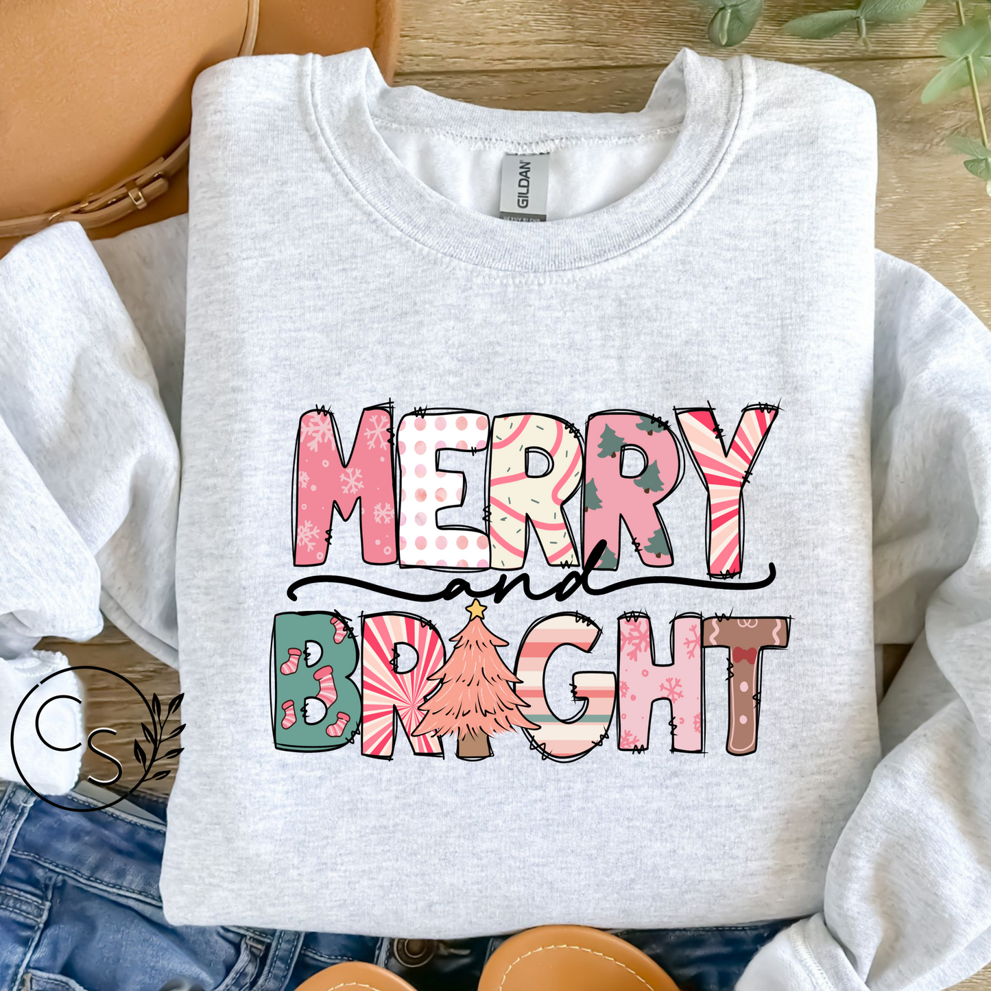 Merry and Bright, but Make it Pink Crew (3 color options)