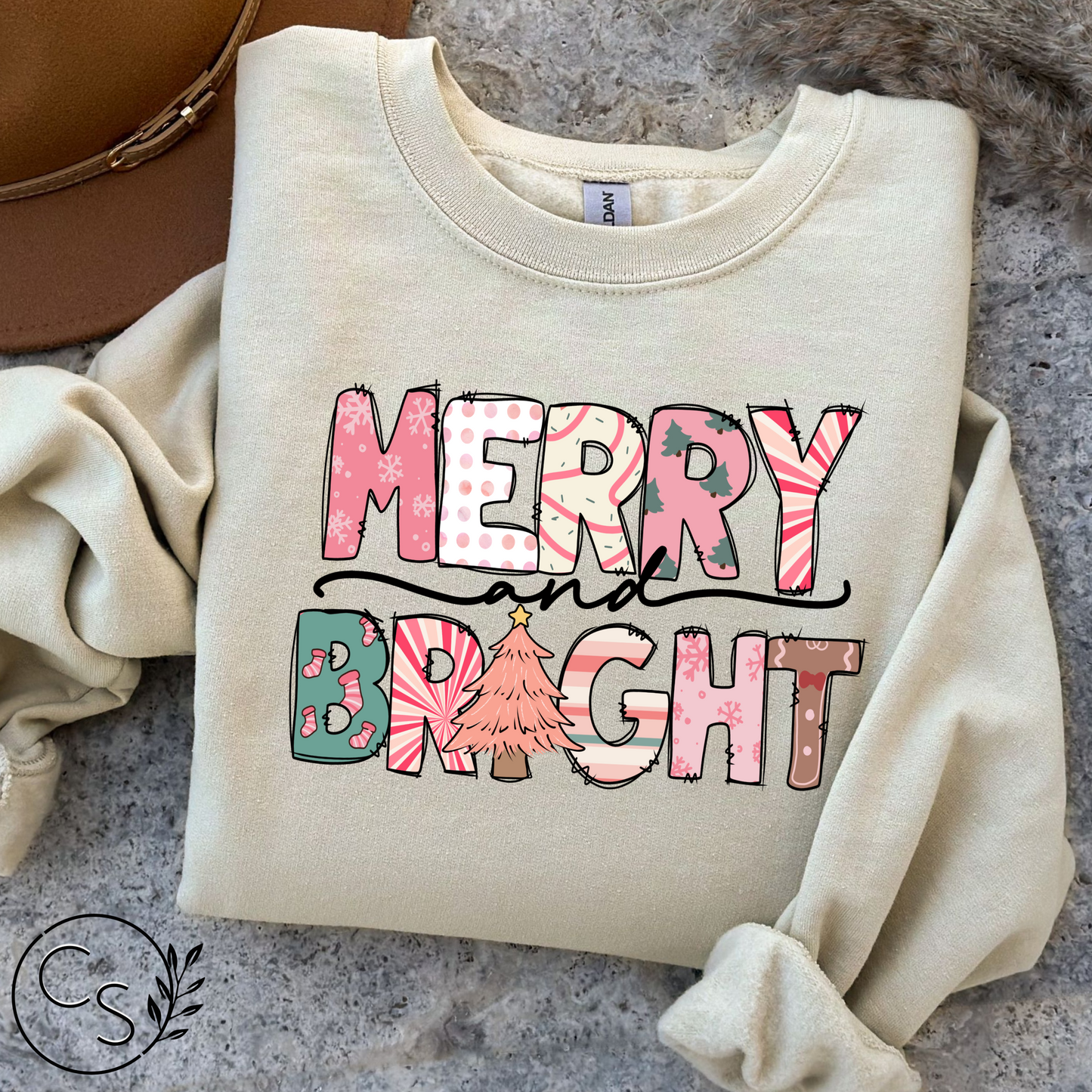 Merry and Bright, but Make it Pink Crew (3 color options)