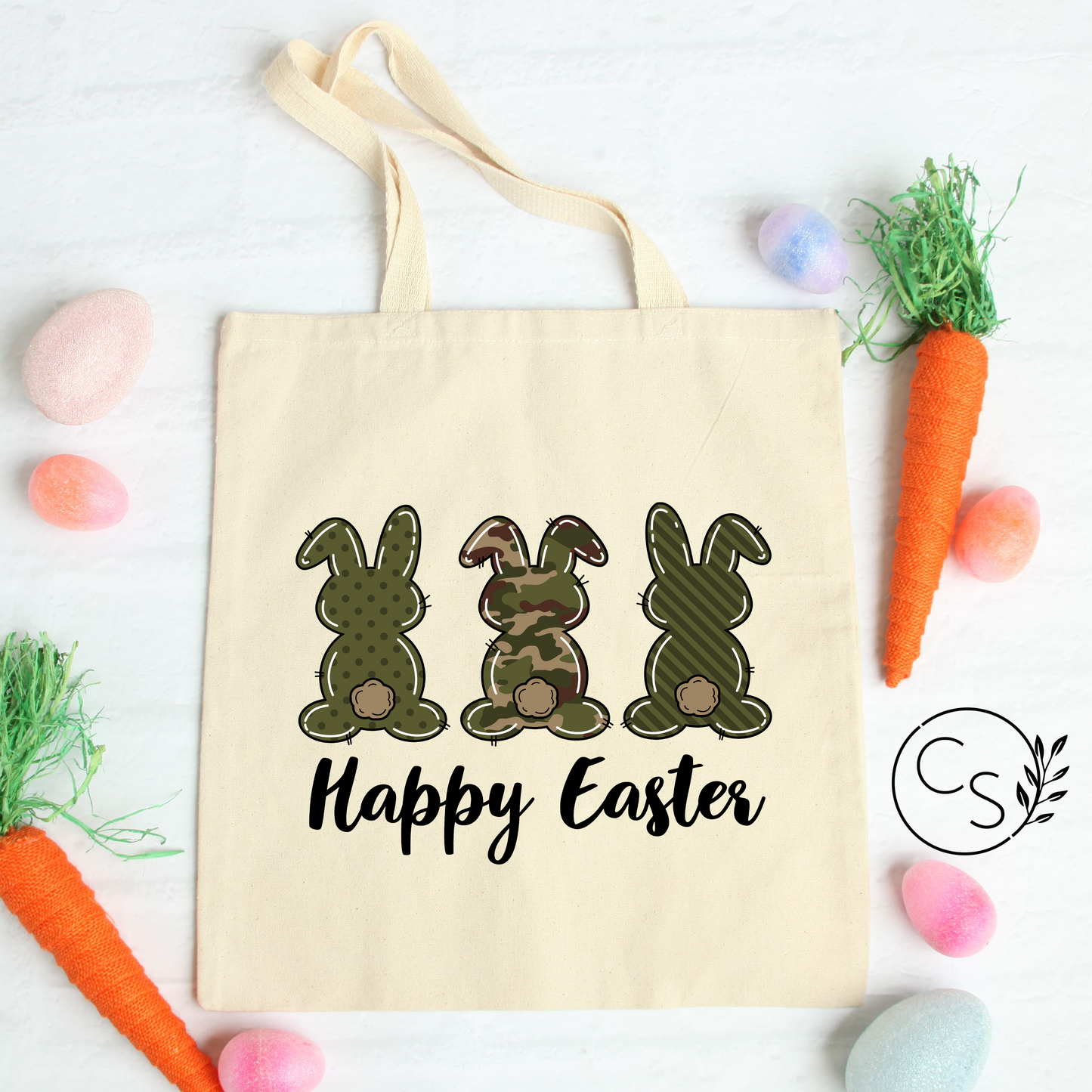 Camo Bunny Easter Egg Tote Bag